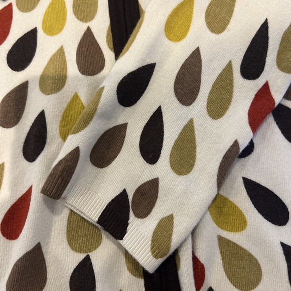 New Vertigo Paris Russet Whimsey Showers Colorful Hooded Zip Front Sweater Small - Picture 8 of 9